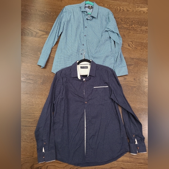 Lot Of 2 Men's Button-Up Shirts Sz.L - Picture 1 of 8